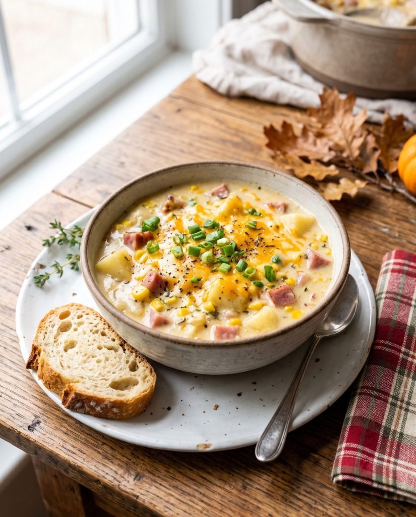 Slow cooker potato ham chowder