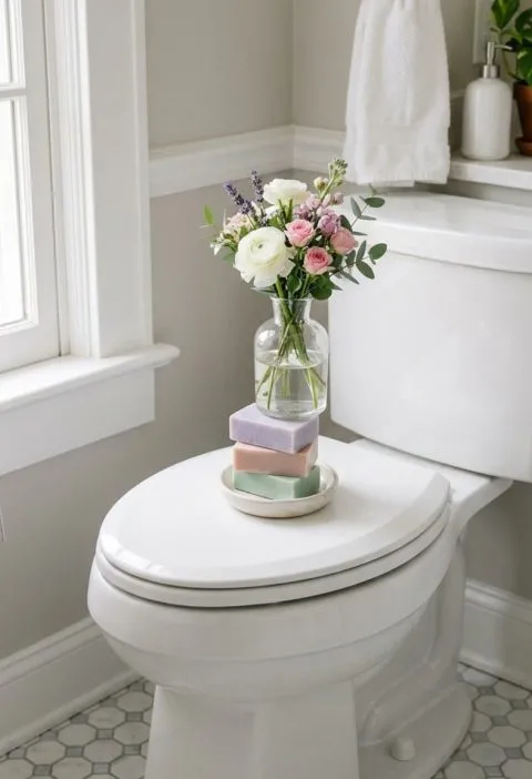 Bars of soap in a toilet tank