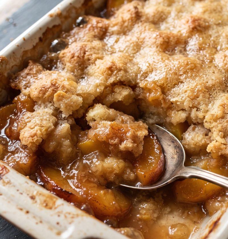 Golden peach dump cake