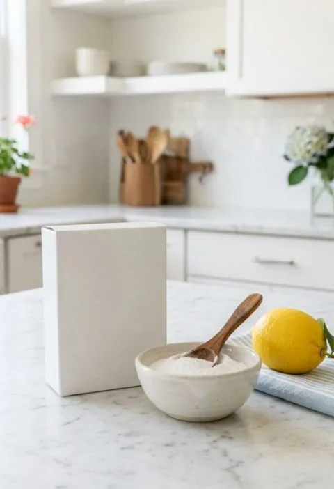 Box of baking soda for cleaning