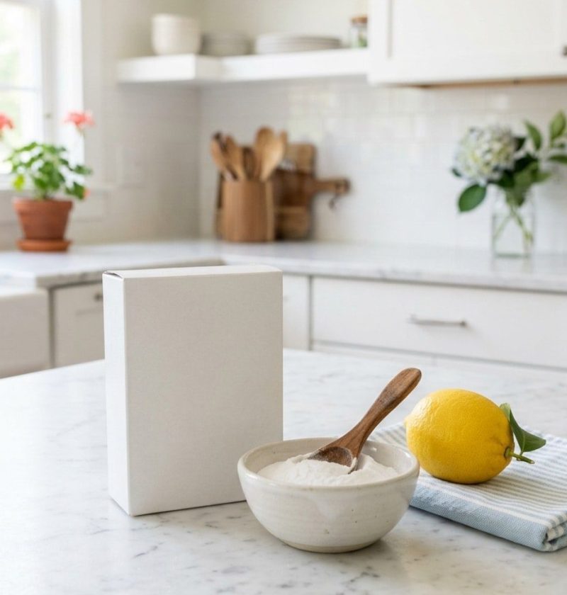 Box of baking soda for cleaning