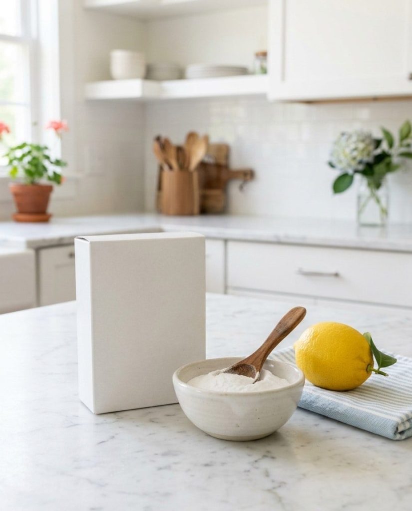 Box of baking soda for cleaning