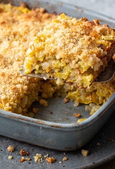 A squash casserole slice