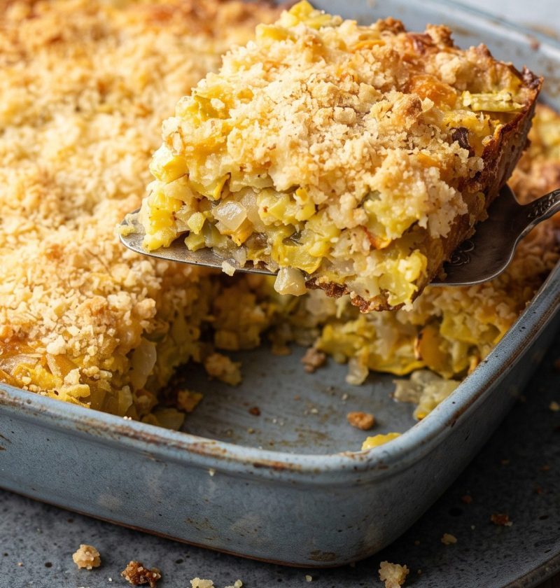 A squash casserole slice