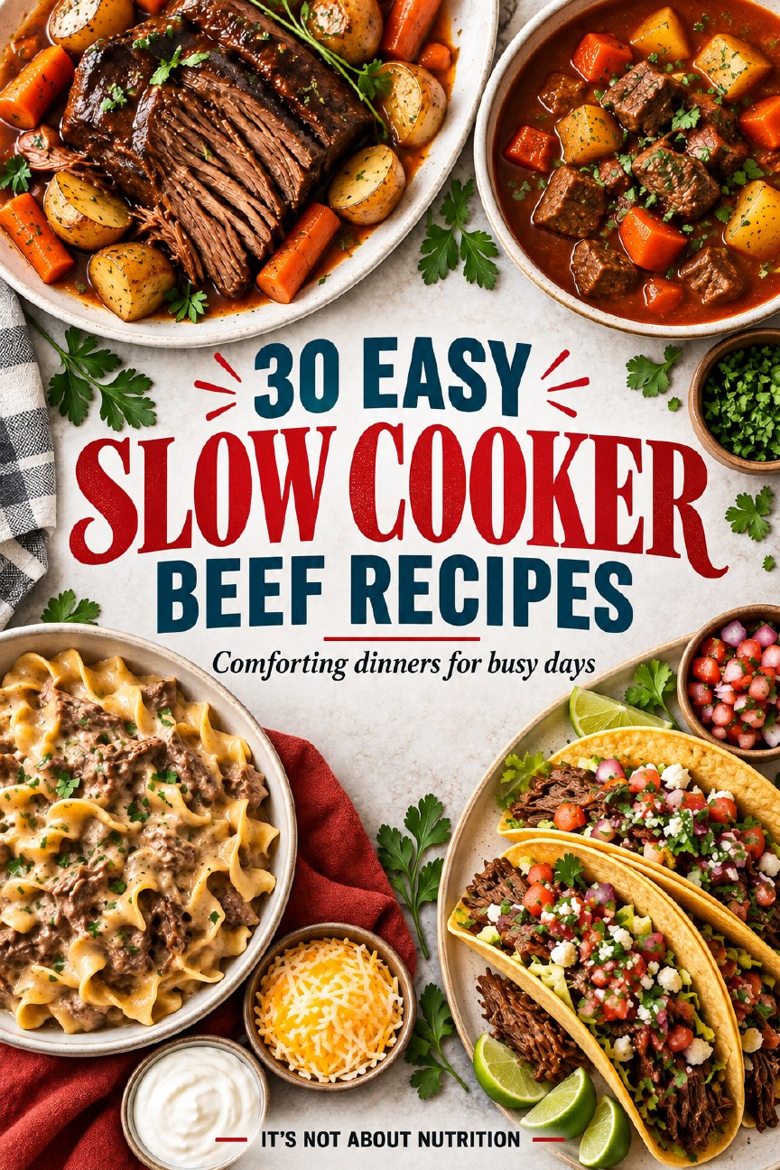 30 Easy Slow Cooker Beef Recipes cookbook cover